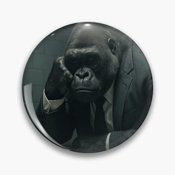 Item preview, Stressed Gorilla at a Cluttered Office Desk designed and sold by soulofalion.