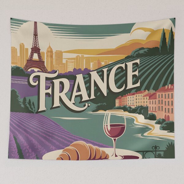 Item preview, France Vintage Travel Poster: Iconic Landmarks & Regional Charm designed and sold by LSVart.