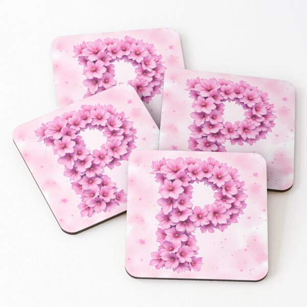 Item preview, Pink Letter P / Floral Initial Monogram for Girls designed and sold by roxysnextgenart.