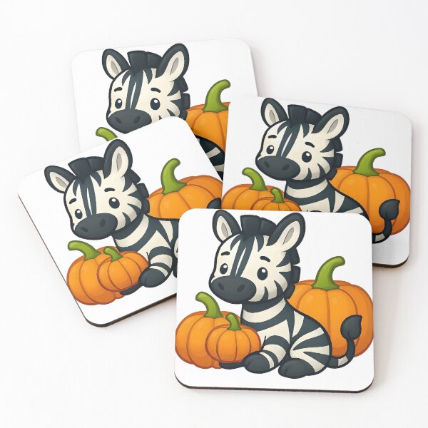 Item preview, Adorable Zebra with Pumpkins – Cute Fall Animal Illustration for Autumn Lovers designed and sold by Fiona-Lynn Designs.