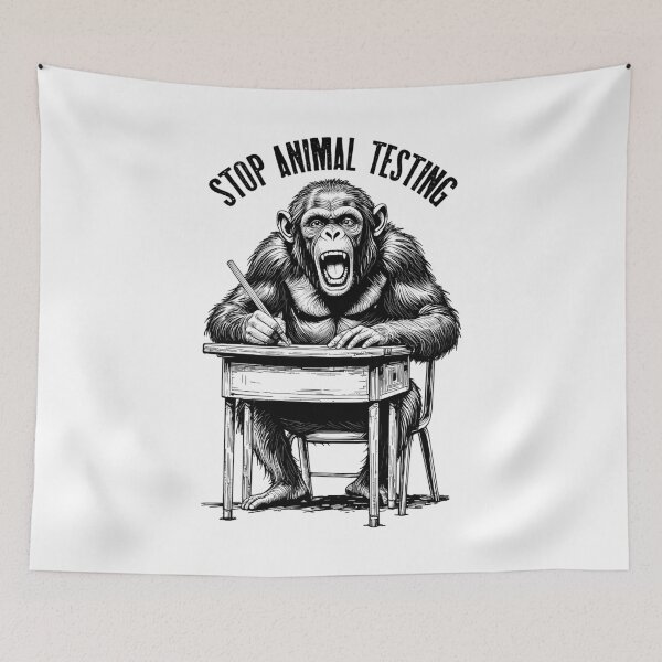 Item preview, Stop Animal Testing Funny Monkey Chimp School Test Taker designed and sold by GrandeDuc.