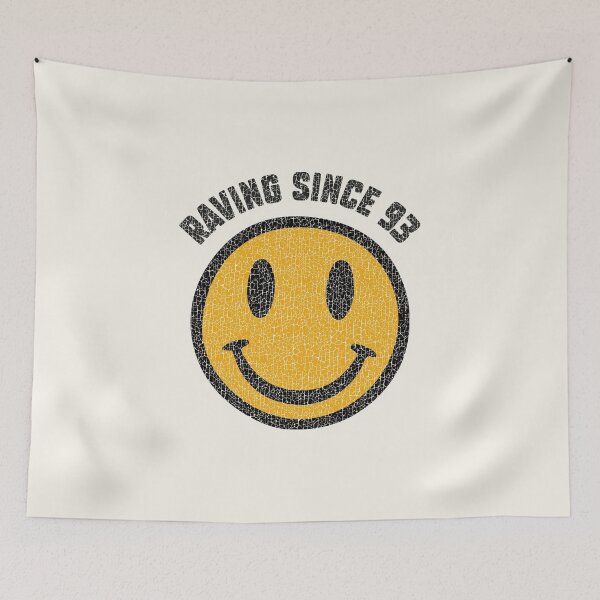 Item preview, Raving Since 93  | Vintage Acid House Smiley Face Design for Electronic Music and Techno Fans designed and sold by paulo silveira.