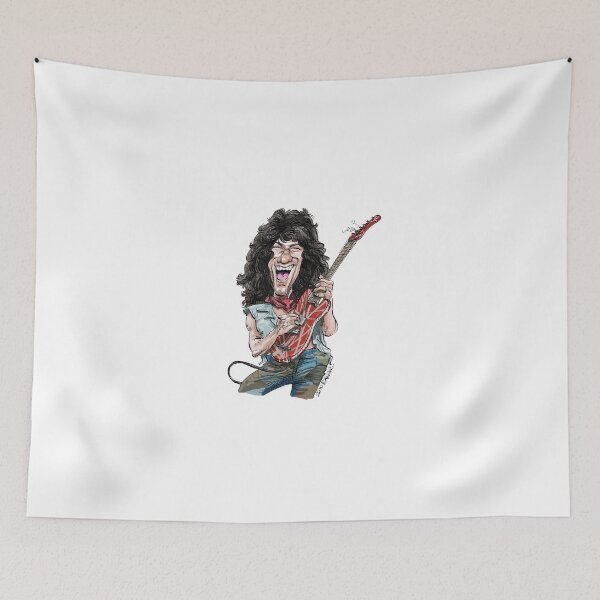Item preview, Eddie Van Halen caricature by Ian Baker designed and sold by IanBakerToons.