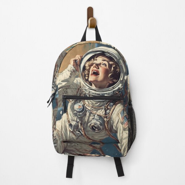Item preview, Female Astronaut Mid-century Norman Rockwell Inspired \ PLAYFUL designed and sold by NickWhittleArt.