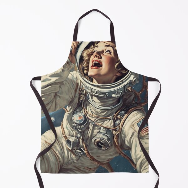 Item preview, Female Astronaut Mid-century Norman Rockwell Inspired \ PLAYFUL designed and sold by NickWhittleArt.