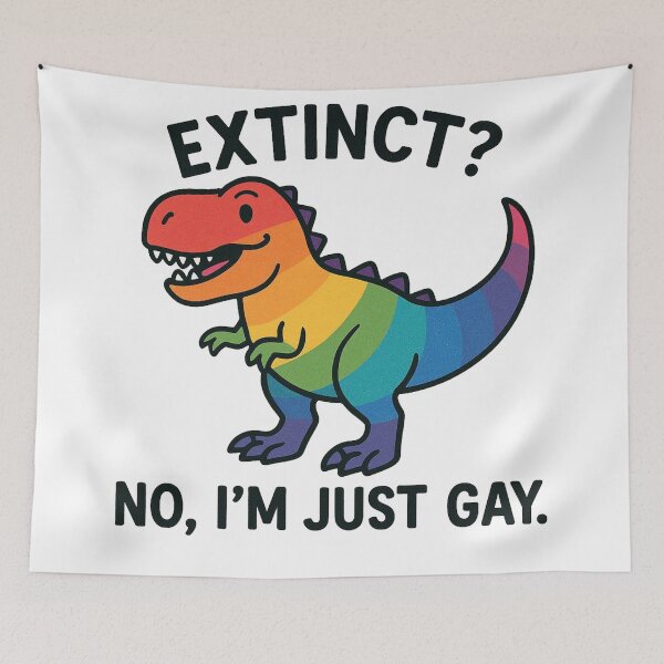 Item preview, Extinct? No, I'm Just Gay Rainbow Dinosaur designed and sold by Owcomm.