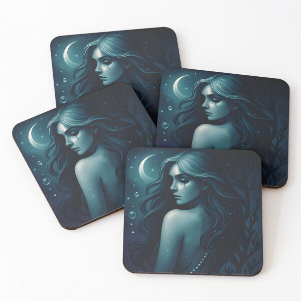Item preview, Mystical Mermaid Under Moonlight Art Print designed and sold by Cuckoo Parrot.