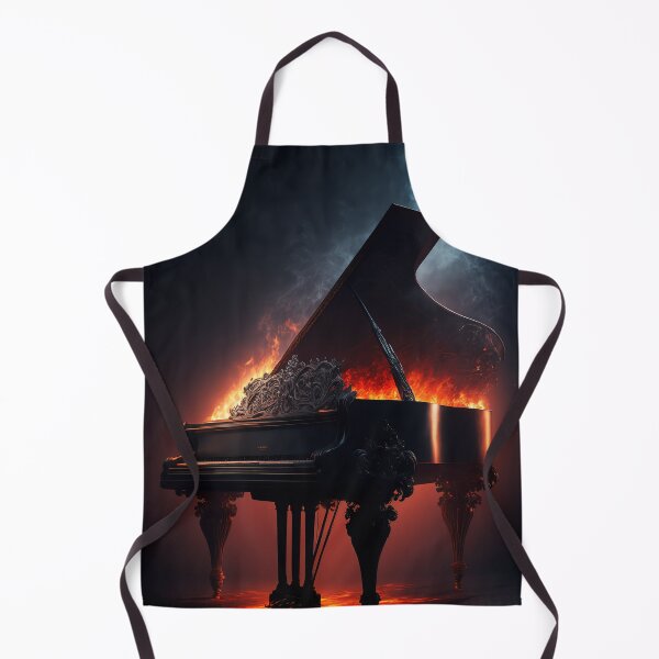 Item preview, Gothic Grand Piano in Dark Flames – Forbidden Elegance Art designed and sold by ArtiQreate.