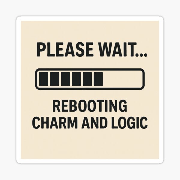 Aperçu de l'œuvre Veuillez patienter… Rebooter le charme et la logique | T-shirt humoristique avec citation de geek créée et vendue par TheCreativeVLT.
