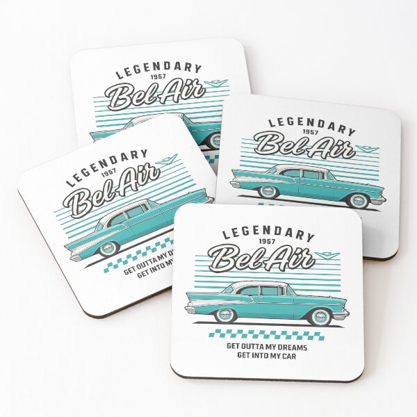 Item preview, 1957 Chevy Bel Air Aqua Classic Car Tribute with Retro Vibes designed and sold by TheArtOfCar.