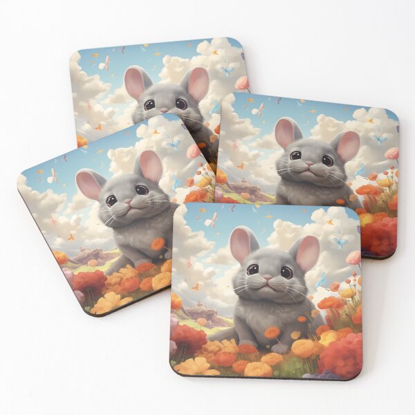 Aperçu de l'œuvre Garden Whispers: Chinchilla's Tale of Floral Wonders créée et vendue par DrawnThreads.