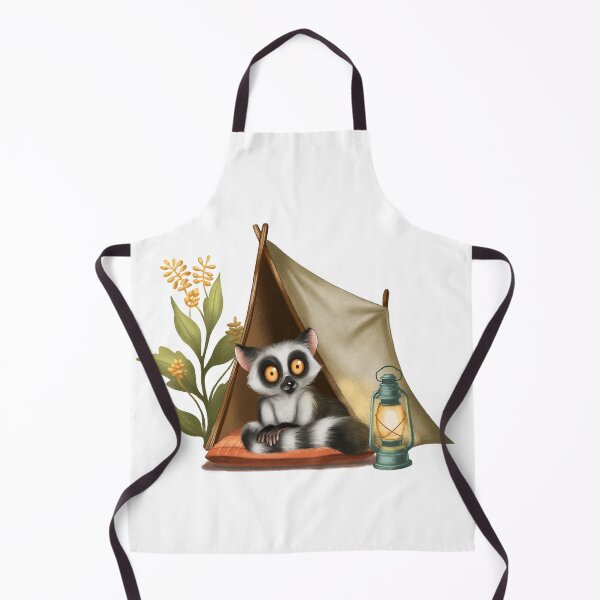 Item preview, Cute raccoon relaxing in a cozy tent with a lantern and flowers during a peaceful camping night designed and sold by Ms. Iryna.