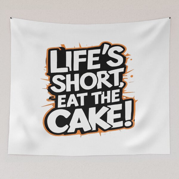 Item preview, Life's Short, Eat the Cake! Fun & Sweet Dessert Lover Designs - T-Shirts, Hoodies & Gifts designed and sold by Moad Fahim.