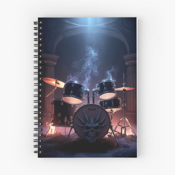 Item preview, Gothic Drum Kit in Dark Flames – Forbidden Rhythm Art designed and sold by ArtiQreate.