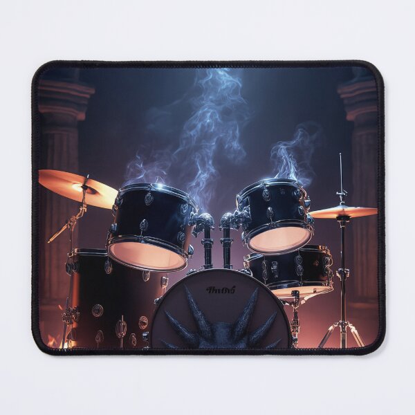 Item preview, Gothic Drum Kit in Dark Flames – Forbidden Rhythm Art designed and sold by ArtiQreate.