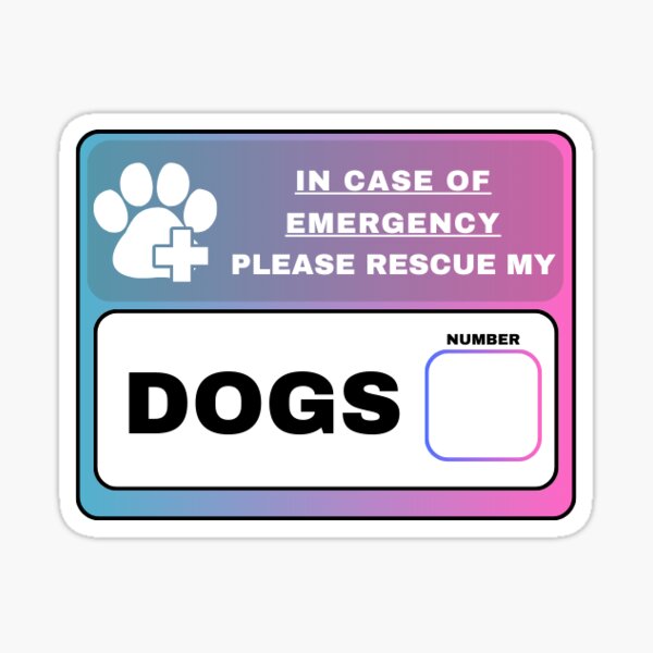 Item preview, Dogs Emergency Sticker | Candy designed and sold by FoxfernStudio.