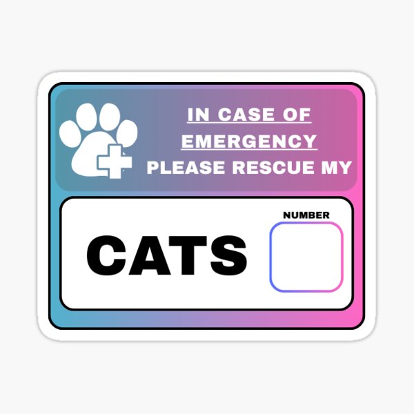 Item preview, Cats Emergency Sticker | Candy designed and sold by FoxfernStudio.