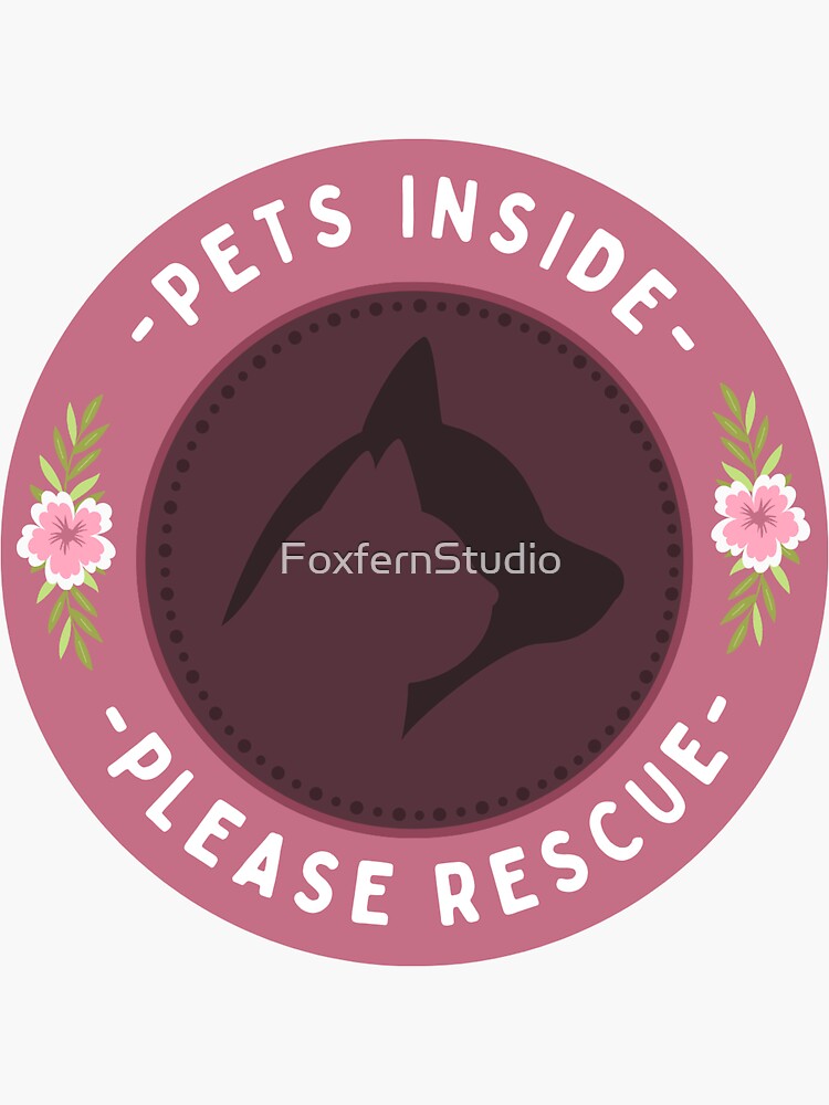 Thumbnail 3 of 3, Sticker, Pet Emergency Rescue Sticker | Pink Style designed and sold by Embsukka.