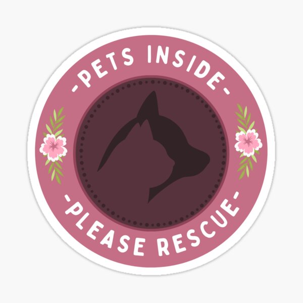 Item preview, Pet Emergency Rescue Sticker | Pink Style designed and sold by FoxfernStudio.