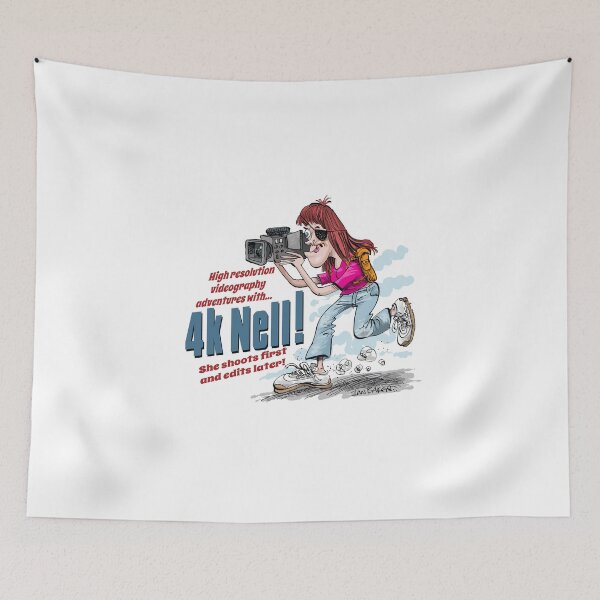 Item preview, 4K Nell, renegade videographer cartoon character designed and sold by IanBakerToons.