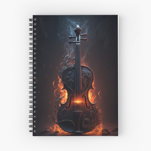 Item preview, Gothic Violin in Mystical Flames – Forbidden Elegance Art designed and sold by ArtiQreate.