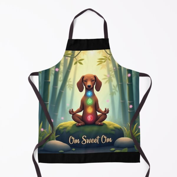 Item preview, Om Sweet Om – Meditating Dachshund Chakra Yoga Dog Illustration designed and sold by TheLongPaw.