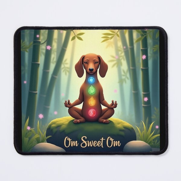 Item preview, Om Sweet Om – Meditating Dachshund Chakra Yoga Dog Illustration designed and sold by TheLongPaw.