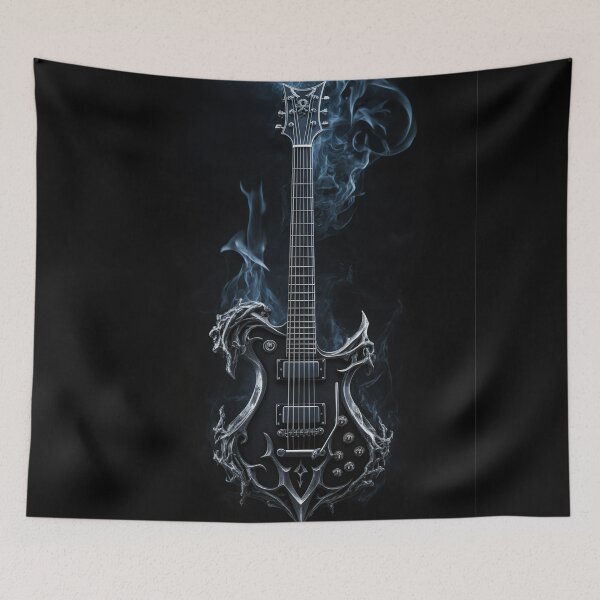 Item preview, Gothic Electric Guitar in Smoke – Shadowed Elegance Art designed and sold by ArtiQreate.