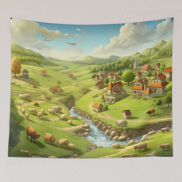 Item preview, Rural Tranquility designed and sold by DrawnThreads.