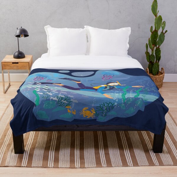 Item preview, Underwater Discovery – Scuba Diver and Ocean Life Illustration designed and sold by MerchYouSearch.
