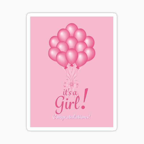 Item preview, Copy of It's a girl! Congratulations! Greeting card and invitation of baby shower, gender party. Boy or girl designed and sold by NataliaVVV.