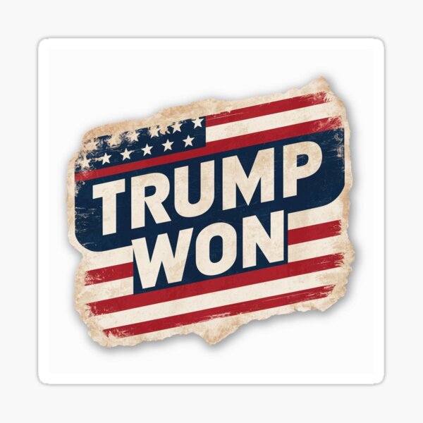 Item preview, Trump Won sticker, Funny Political Design, Conservative MAGA Parody Art designed and sold by ThePatriotPatch.