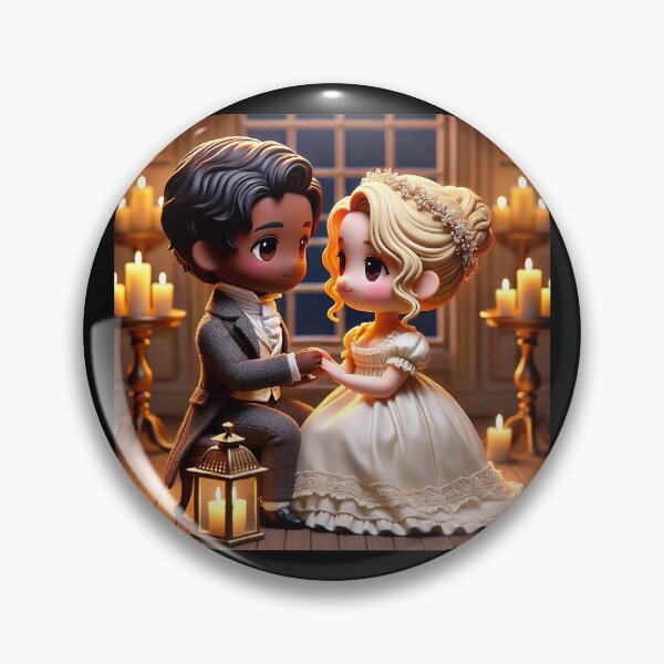 Item preview, Chibi Victorian Couple by Candlelight – Romantic Scene designed and sold by MySheetMusicArt.