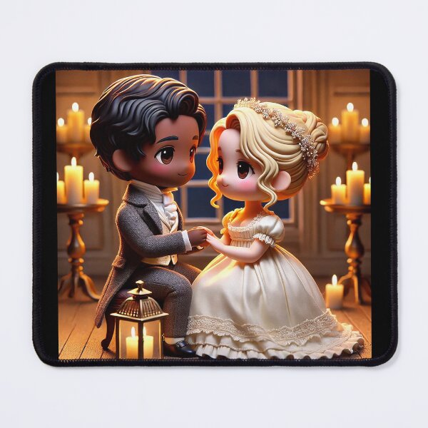 Item preview, Chibi Victorian Couple by Candlelight – Romantic Scene designed and sold by MySheetMusicArt.