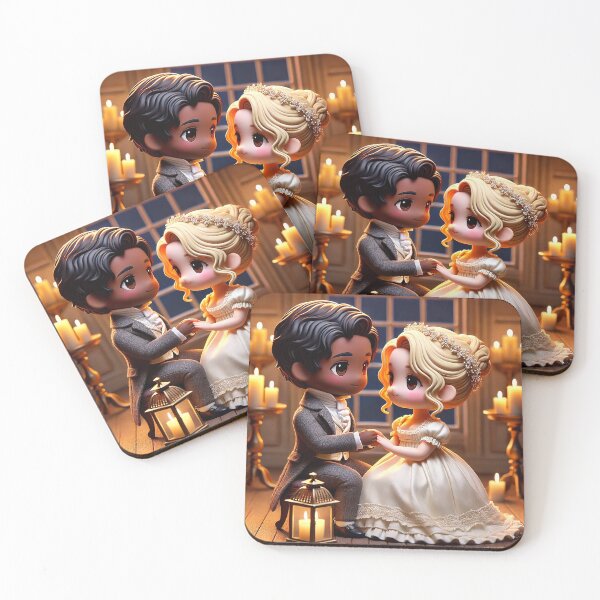 Item preview, Chibi Victorian Couple by Candlelight – Romantic Scene designed and sold by MySheetMusicArt.