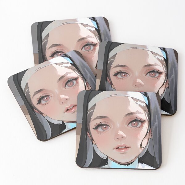 Item preview, Rosy-Eyed Reverie – Cute Anime Nun Close-Up designed and sold by Boohoo Beach.