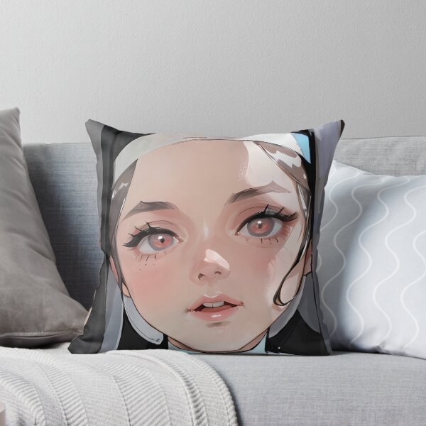 Item preview, Rosy-Eyed Reverie – Cute Anime Nun Close-Up designed and sold by Boohoo Beach.