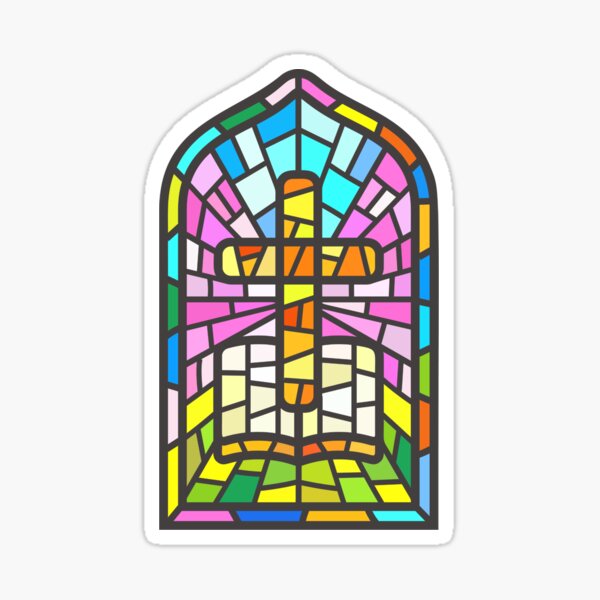 Item preview, Stained Glass Church Window Sticker designed and sold by punchypeachdesigns.