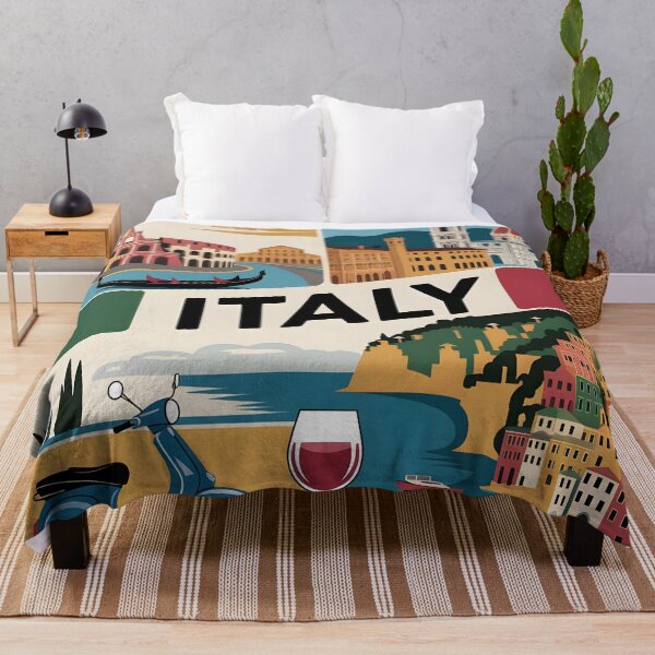 Item preview, Italy Vintage Travel Poster: Warm Mediterranean Wonders designed and sold by LSVart.