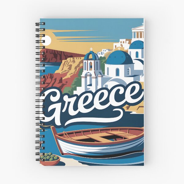 Item preview, Greece Travel Poster: Santorini, Acropolis & Mediterranean Vintage Charm designed and sold by LSVart.