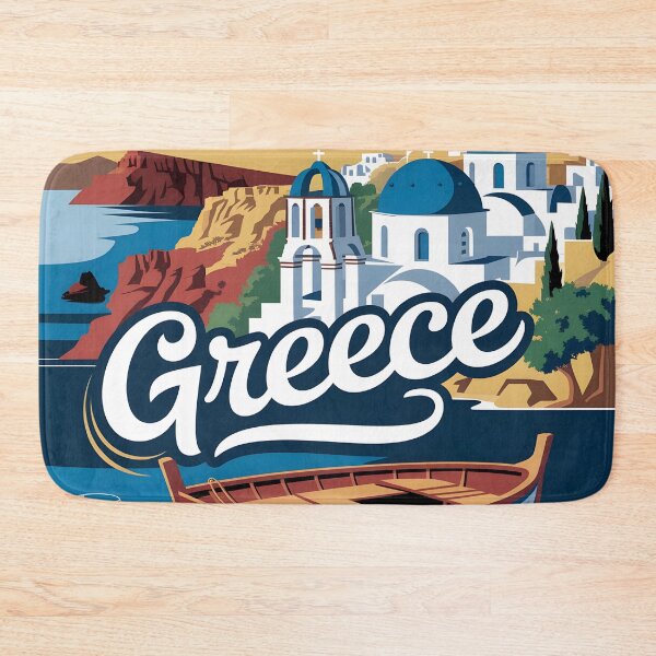 Item preview, Greece Travel Poster: Santorini, Acropolis & Mediterranean Vintage Charm designed and sold by LSVart.