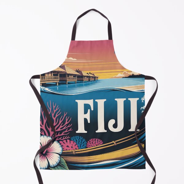 Item preview, Fiji Travel Poster: Vintage Overwater Bures, Coral Reefs & Serene Beaches designed and sold by LSVart.
