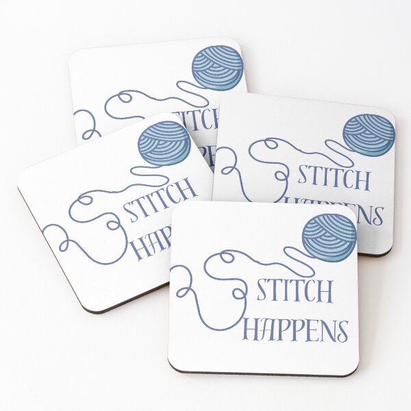 Item preview, Stitch Happens - crochet pun designed and sold by The Tired Mamma.
