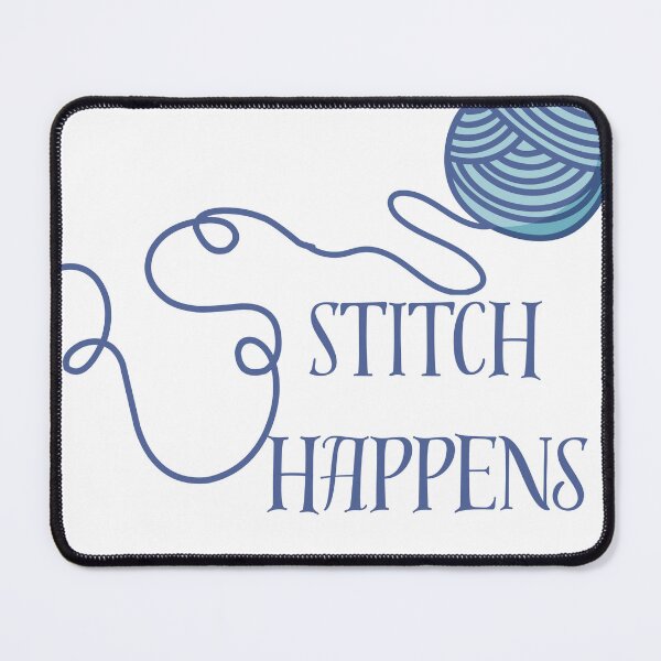 Item preview, Stitch Happens - crochet pun designed and sold by The Tired Mamma.
