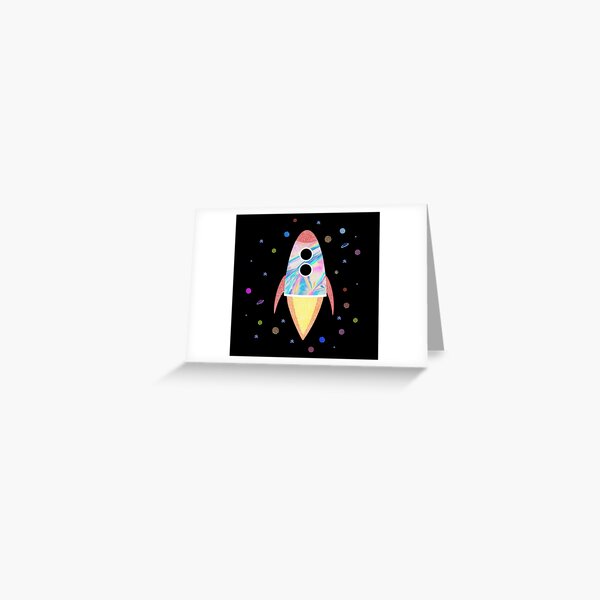 Holographic Rocket Greeting Card
