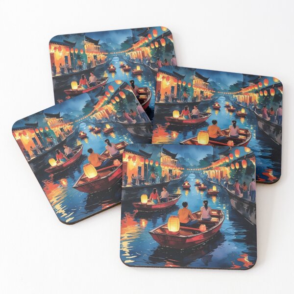 Item preview, Hoi An Poster, Vietnam Wall Art, Lanterns River designed and sold by Bits & Bops Boutique.