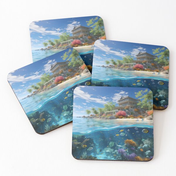 Item preview, Paradise's Tranquil Waters designed and sold by DrawnThreads.
