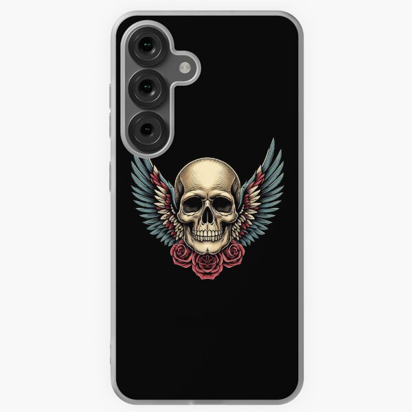 Item preview, skull and wings tattoo designed and sold by witchquotes.