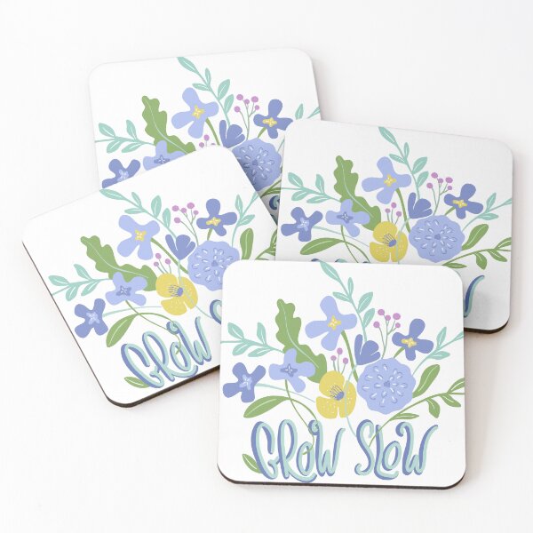 Item preview, Grow slow Blue Flower Quote  designed and sold by UlyanaKravets.