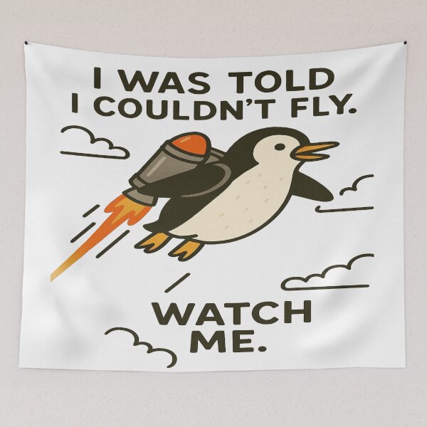 Item preview, Determined Penguin Jetpack Flight designed and sold by Owcomm.